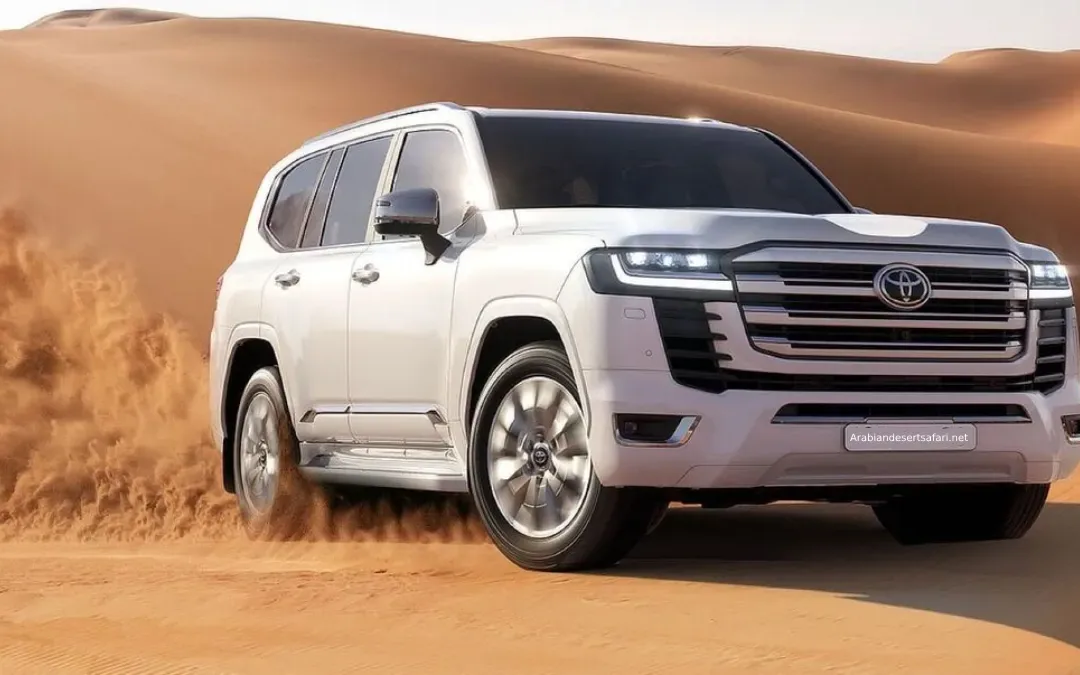 Private desert safari Abu Dhabi with private Land Cruiser dune bashing on red dunes
