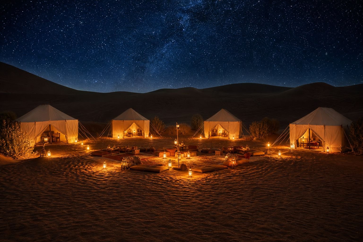 Overnight tents in the Dubai desert
